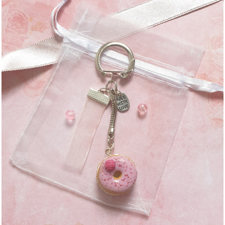 Porte-clé macanut framboise-chantilly